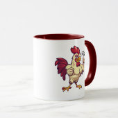 F-Caw-F Funny Rooster Flex Your Feathers Mug Tasse (VorderseiteRechts)