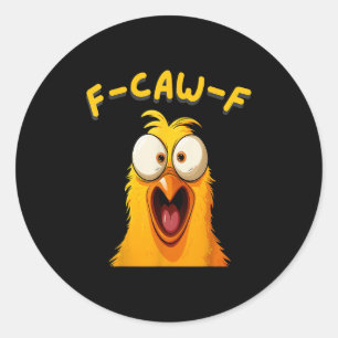 F-caw-f Funny Rooster Hühnerfarm Fcawf Tierart Runder Aufkleber