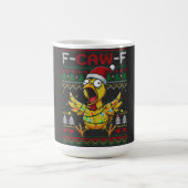 F-CAW-F Funny Screaming Chicken Ugly Christmas Kaffeetasse (Mittel)