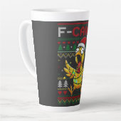 F-CAW-F Funny Screaming Chicken Ugly Christmas Milchtasse (Linke Ecke)