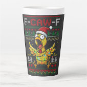F-CAW-F Funny Screaming Chicken Ugly Christmas Milchtasse (Vorderseite)