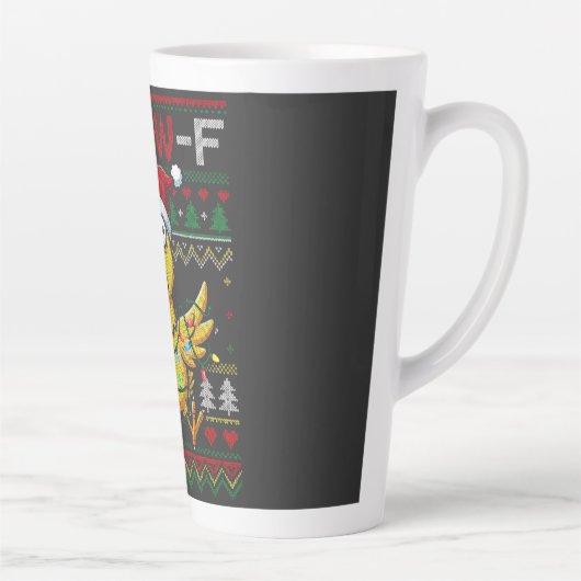 F-CAW-F Funny Screaming Chicken Ugly Christmas Milchtasse (Rechts)