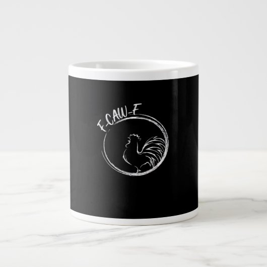 F-Caw-F Funny Wordplay Quote Retro Style Jumbo-Tasse (Vorderseite)