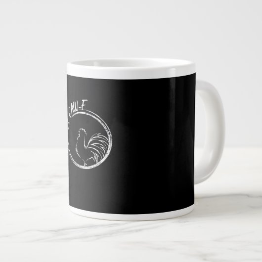 F-Caw-F Funny Wordplay Quote Retro Style Jumbo-Tasse (Vorderseite Rechts)
