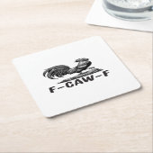 F-Caw-F Funny Wordplay Quote Sticker Rechteckiger Pappuntersetzer (angewinkelt)