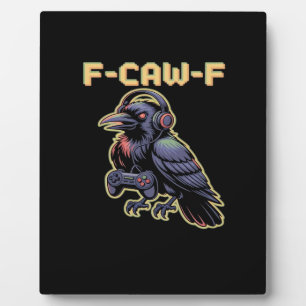 F-Caw-F Gaming-Rabe mit Kopfhörern - Edgy-Stream Fotoplatte