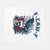 F-Caw-F Gothic Crow Raven Skull Classic Fleecedecke (Vorderseite (Horizontal))