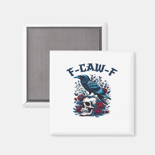 F-Caw-F Gothic Crow Raven Skull Classic Magnet (Vorderseite/Rückseite)