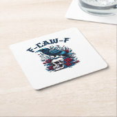 F-Caw-F Gothic Crow Raven Skull Classic Rechteckiger Pappuntersetzer (angewinkelt)