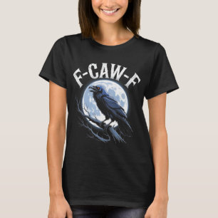 F-CAW-F Gothic Raven Full Moon Mystical Crow Bird T-Shirt