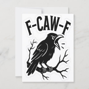 F-Caw-F Grafik für Halloween Art und Crow Lover Postkarte
