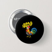 F Caw F Hahn Lustiger Vogel Fcawf Hühnerflüsterer Button (Vorne & Hinten)