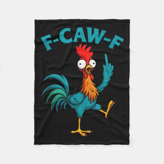 F Caw F Hahn Lustiger Vogel Fcawf Hühnerflüsterer Fleecedecke (Vorderseite)