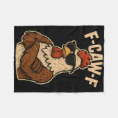 F Caw F Hahn Lustiger Vogel Fcawf Hühnerflüsterer Fleecedecke (Vorderseite (Horizontal))