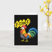 F Caw F Hahn Lustiger Vogel Fcawf Hühnerflüsterer Karte (Gelbe Blume)