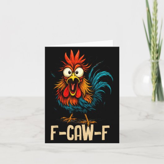 F Caw F Hahn Lustiger Vogel Fcawf Hühnerflüsterer Karte (Vorderseite)
