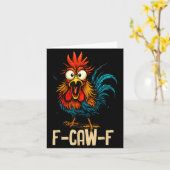 F Caw F Hahn Lustiger Vogel Fcawf Hühnerflüsterer Karte (Gelbe Blume)