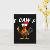 F Caw F Hahn Lustiger Vogel Fcawf Hühnerflüsterer Karte (Gelbe Blume)
