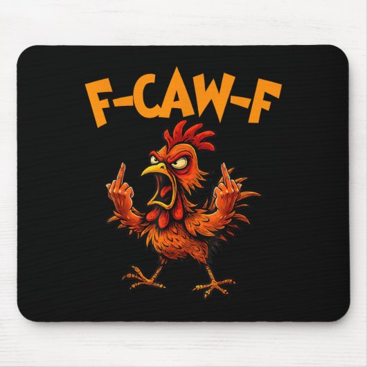 F Caw F Hahn Lustiger Vogel Fcawf Hühnerflüsterer Mousepad (Vorne)
