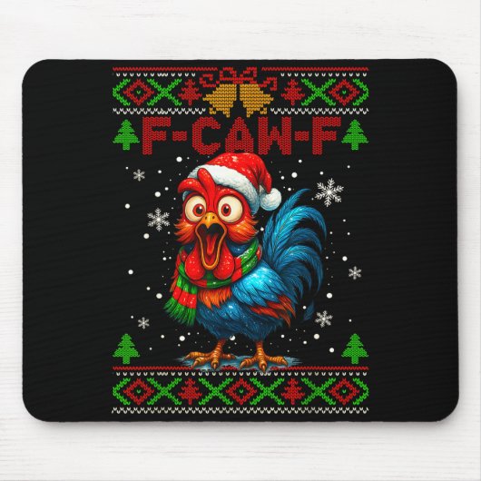 F Caw F Hahn Lustiger Vogel Fcawf Hühnerflüsterer Mousepad (Vorne)