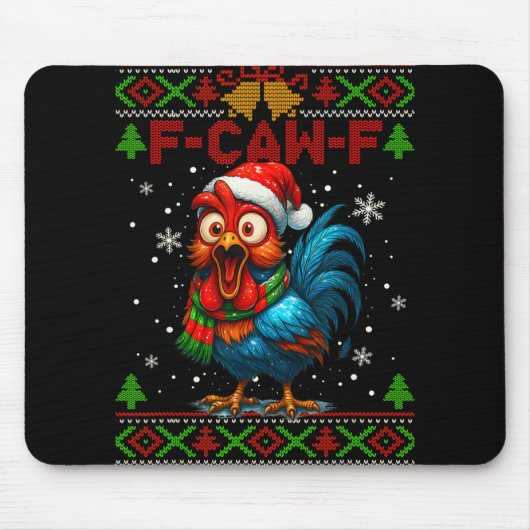 F Caw F Hahn Lustiger Vogel Fcawf Hühnerflüsterer Mousepad (Vorne)
