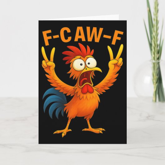 F Caw F Hahn Lustiger Vogel Hühnerflüsterer Fawk Karte (Vorderseite)