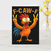 F Caw F Hahn Lustiger Vogel Hühnerflüsterer Fawk Karte (Gelbe Blume)