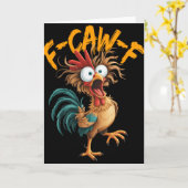 F Caw F Hahn Lustiger Vogel Hühnerflüsterer Fawk Karte (Gelbe Blume)