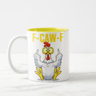 F-Caw-F Hahn Meme   Lustiger Hühnerwitz   Hahn Zweifarbige Tasse