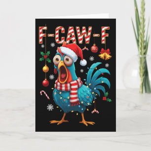 F-caw-f Hahn Meme Lustiges Huhn Fcawk Weihnachten Karte