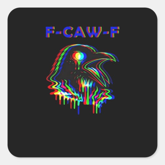 F-Caw-F Halloween-Musikparty Essential Quadratischer Aufkleber (Vorderseite)