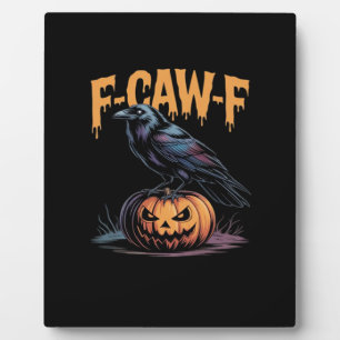 F-Caw-F Halloween-Rabe Jack-O-Lantern Grusel-Meere Fotoplatte