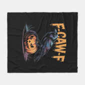 F-Caw-F Halloween-Rabe Jack-O-Lantern Gruseliger M Fleecedecke (Vorderseite (Horizontal))