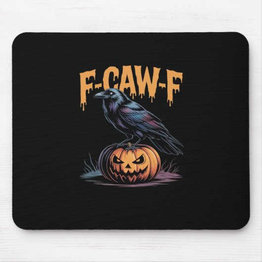 F-Caw-F Halloween-Rabe Jack-O-Lantern Gruseliger O Mousepad (Vorne)