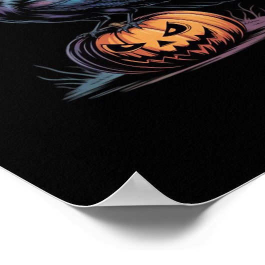 F-Caw-F Halloween Raven Jack-O-Lantern Spooky Seas Poster (Ecke)