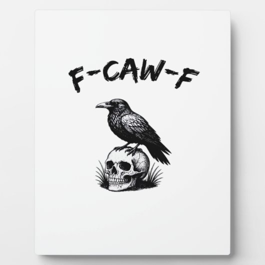 F-Caw-F Halloween Raven Skull Gothic Humor Funny C Fotoplatte (Vorderseite)