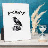 F-Caw-F Halloween Raven Skull Gothic Humor Funny C Fotoplatte (Seite)