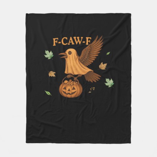 F-Caw-F Halloween Retro Klassiker Fleecedecke (Vorderseite)