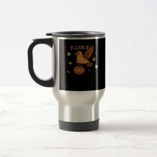 F-Caw-F Halloween Retro Klassiker Reisebecher (Links)
