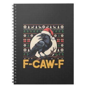 F-Caw-F Hässlicher Weihnachtspullover Lustiger Rab Notizblock