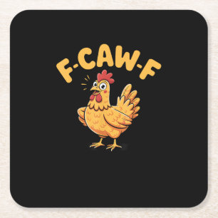 F-Caw-F Huhn F-Caw-F Huhn im Vintage-Stil Rechteckiger Pappuntersetzer