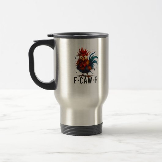 F-Caw-F Huhn Hahn Lustiges Meme Reisebecher (Links)