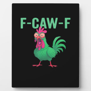 F-Caw-F Huhn im Vintage-Stil Fotoplatte