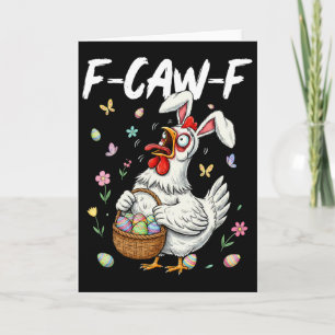 F-caw-f Huhn Kaninchen Hahn Meme Lustiges Ostern D Karte