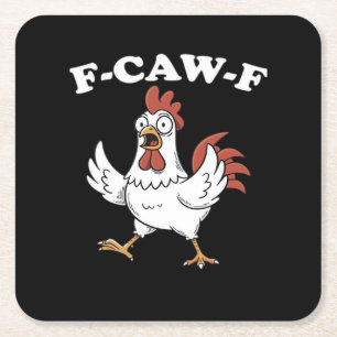 F-Caw-F Huhn Klassisch Lustig Trendig Rechteckiger Pappuntersetzer