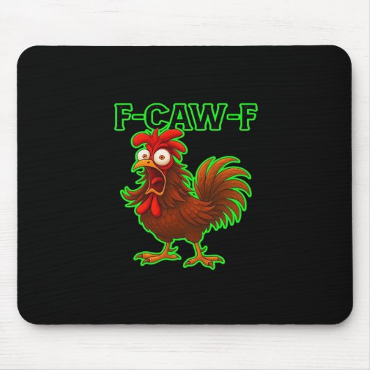 F-Caw-F Huhn Klassisches Retro-Grafik Mousepad (Vorne)