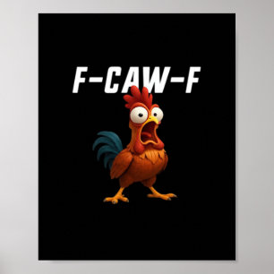 F-Caw-F Huhn Lustiges Huhn F-Caw-F Gear Retro C Poster