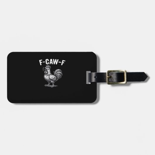 F-Caw-F Huhn Retro-Grafik Gepäckanhänger (Vorderseite horizontal)