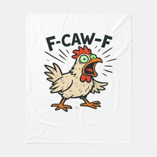 F-Caw-F Huhn Vintage-Grafik Fleecedecke (Vorderseite)