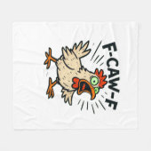 F-Caw-F Huhn Vintage-Grafik Fleecedecke (Vorderseite (Horizontal))